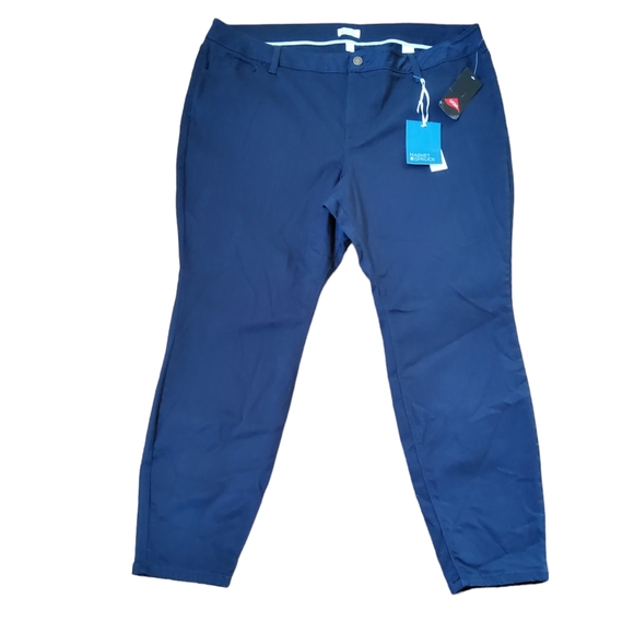 Market & Spruce Ankle Crop Trousers Pants Size 22W Navy Blue New - Picture 1 of 10